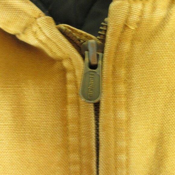 Carhartt Quilted Lined Hooded Jacket Brown Tan Youth Size S (Boy) Duck Canvas - Picture 5 of 11